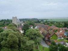 Orford-uitzicht vanuit het kasteel over het stadje